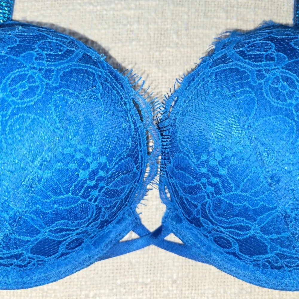 Blue Rhinestone Bombshell Bra - Picture 3 of 9
